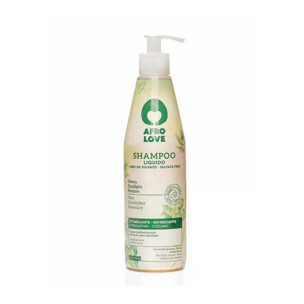 Afro Love - Shampoo Menta Romero - Champú Hidratante - 450 Ml - Inzi Cosmeticos