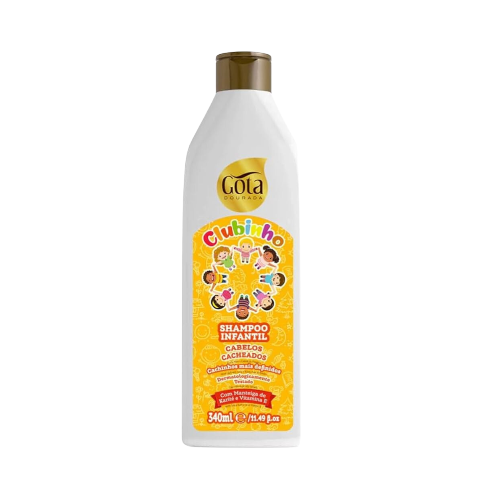 Gota Dourada - Champú Infantil Clubinho Cacheados 340 ml - Inzi Cosmeticos