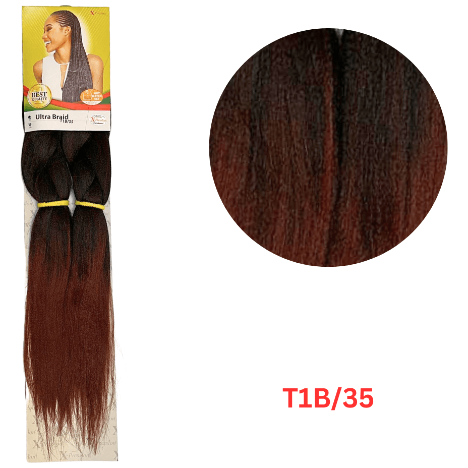 X-pression - Ultra Braid - Extensión De Pelo - Para Trenzar - 208 Cm - 165 G - Doble Color - Cosmetics Afro Latino
