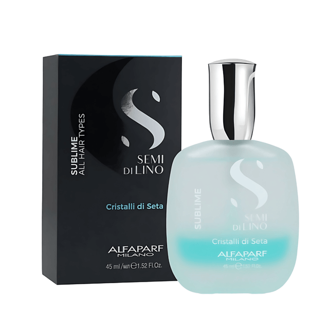 Alfaparf - Semi Di Lino Sublime Cristalli Di Seta - Sérum Bifásico De Cabello Con Extracto De Lino, Efecto Seda - 45 Ml - Inzi Cosmeticos