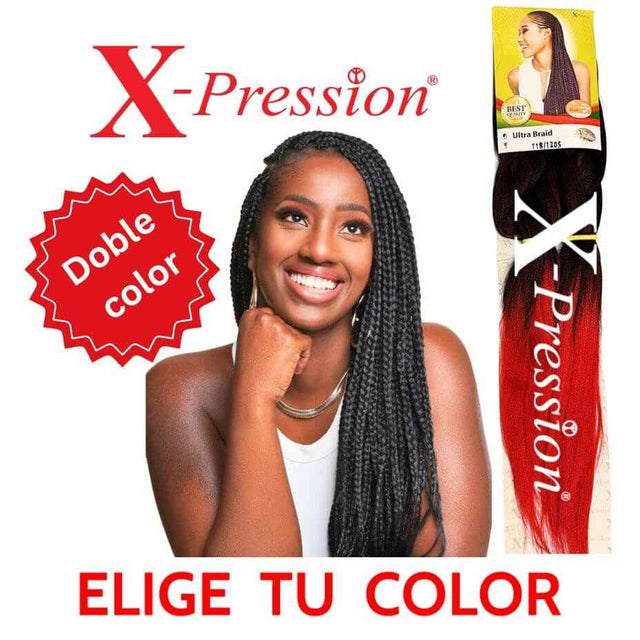 X-pression - Ultra Braid - Extensión De Pelo - Para Trenzar - 208 Cm - 165 G - Doble Color