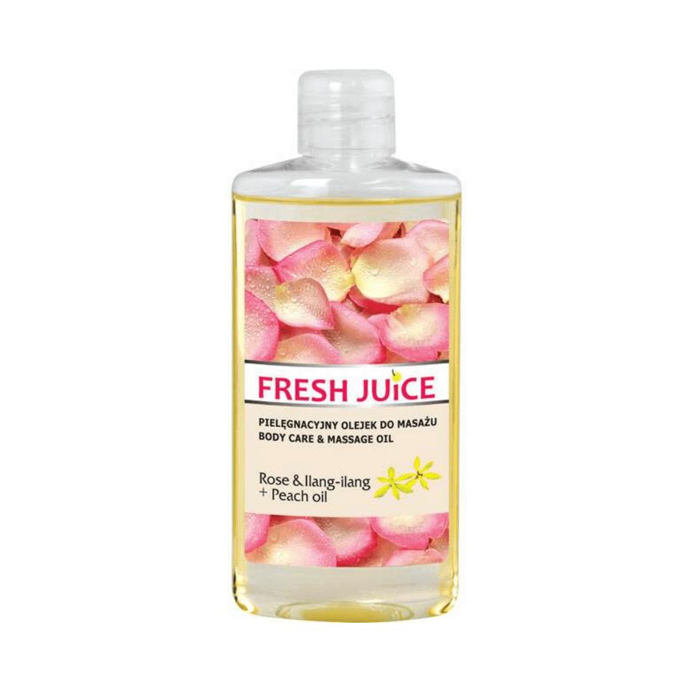 Fresh Juice - Aceite Corporal y de Masaje Rosa &amp; Ylang-Ylang + Aceite de Melocotón - 150 ml - Inzi Cosmeticos