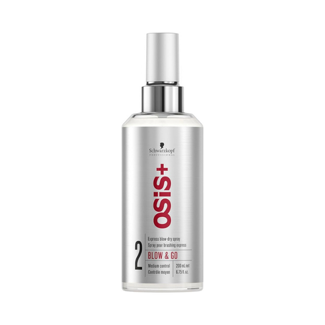 Schwarzkopf - Osis+ 2 Blow & Go Smooth Steek - Spray Express de Secado Rápido (Control Medio) - 200 Ml - Inzi Cosmeticos